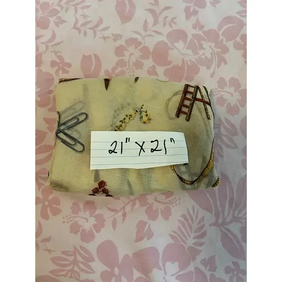 Vintage Nick & Nora silk scarf alphabet letters semi sheer neck wrap head cover - Picture 6 of 6